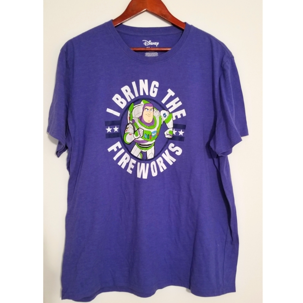 🎆 Disney Men's 2XL Graphic T-Shirt Buzz Lightyear 4th of July
